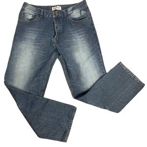 Vintage Mens Fred & Howard Denim Jeans 33 Med Wash Button Fly Straight Leg